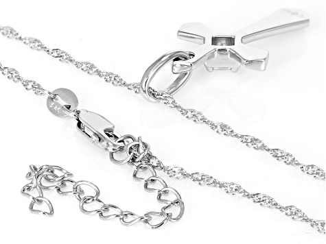 Moissanite Platineve Cross Pendant .33ct DEW