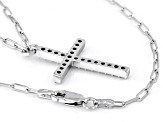 Moissanite Platineve Paperclip Cross Necklace .63ctw DEW