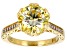Multi Color Moissanite And Sapphire 14k Yellow Gold Over Silver 3.80ctw DEW.