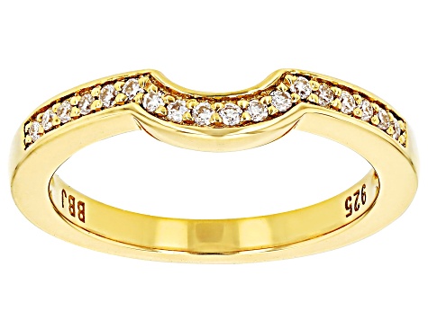 Moissanite 14k Yellow Gold Over Silver Band Ring .18ctw DEW