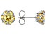 Yellow Moissanite Platineve Stud Earrings 3.80ctw DEW.