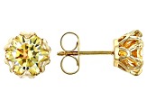 Yellow Moissanite 14k Yellow Gold Over Silver Stud Earrings 3.80ctw DEW.