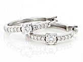 Moissanite Platineve Hoop Earrings .78ctw DEW