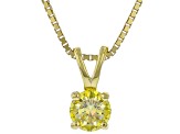 Yellow Moissanite 14k Yellow Gold Over Silver Earrings And Pendant Set 1.50ctw DEW.