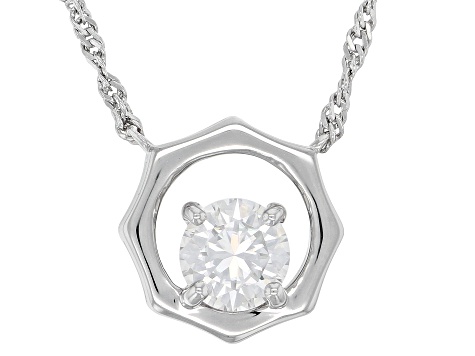 Moissanite Solitaire Platineve Necklace 1.00ct DEW