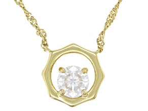 Moissanite 14k Yellow Gold Over Silver Solitaire Necklace 1.00ct DEW