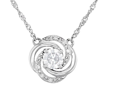 Moissanite Platineve Ring And Necklace Set 1.72ctw DEW.