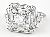 Moissanite Platineve Quad Ring 2.30ctw DEW.