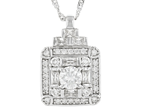 Moissanite Platineve Quad Pendant 2.05ctw DEW.