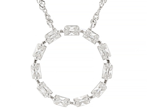 Moissanite Platineve Circle Necklace .77ctw DEW.