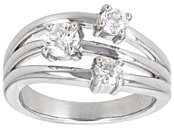 Picture of Moissanite Platineve Scatter Design Ring .65ctw DEW