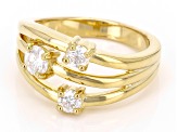 Moissanite 14k Yellow Gold Over Silver Scatter Design Ring .65ctw DEW