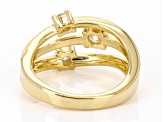 Moissanite 14k Yellow Gold Over Silver Scatter Design Ring .65ctw DEW