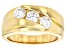 Moissanite 14k Yellow Gold Over Silver 3 Stone Ring .99ctw DEW