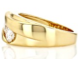 Moissanite 14k Yellow Gold Over Silver 3 Stone Ring .99ctw DEW
