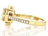 Yellow And Colorless Moissanite 14k Yellow Gold Over Silver Ring 1.10ctw DEW.