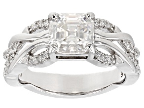 Moissanite Platineve Crossover Ring 2.13ctw DEW.