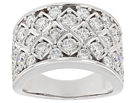 Moissanite Platineve Band Ring 2.32ctw DEW. - MFJ249 | JTV.com