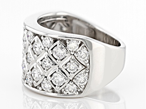 Moissanite Platineve Band Ring 2.32ctw DEW.