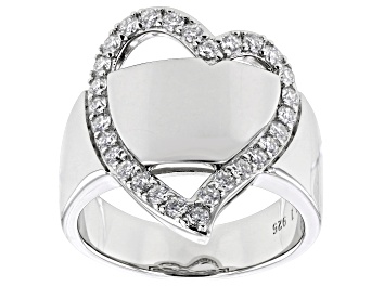 Picture of Moissanite Platineve Heart Ring .87ctw DEW.