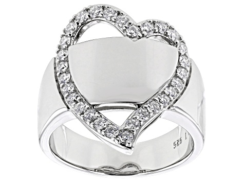 Moissanite Platineve Heart Ring .87ctw DEW.