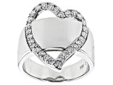 Moissanite Platineve Heart Ring .87ctw DEW.