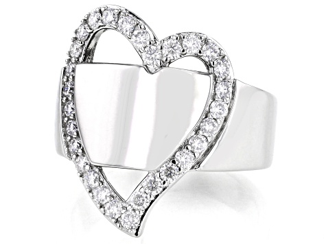 Moissanite Platineve Heart Ring .87ctw DEW. - MFJ250 | JTV.com