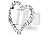 Moissanite Platineve Heart Ring .87ctw DEW.