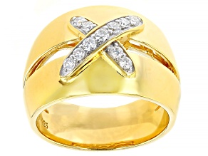 Moissanite 14k Yellow Gold Over Silver Ring .25ctw DEW.