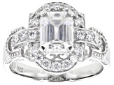 Moissanite Platineve Vintage Style Ring 2.29ctw DEW.