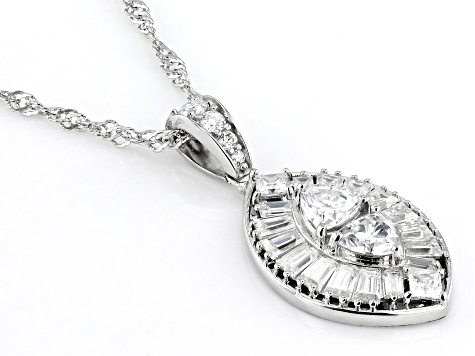 Moissanite Platineve Pendant 1.96ctw DEW.