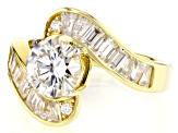 Moissanite 14k Yellow Gold Over Silver Ring 2.46ctw DEW.