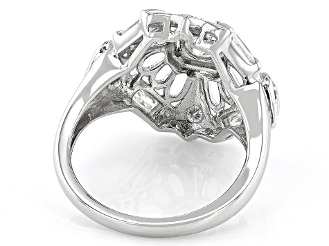 Moissanite Platineve Vintage Style Ring 1.36ctw DEW.
