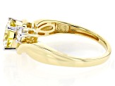 Yellow And Colorless Moissanite 14k Yellow Gold Over Silver Ring 1.40ctw DEW.