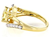 Yellow And Colorless Moissanite 14k Yellow Gold Over Siver Ring 2.12ctw DEW.