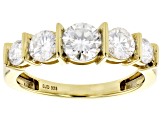 Moissanite 14k Yellow Gold Over Silver Ring 1.58ctw DEW.