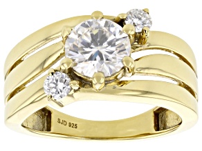 Moissanite 14k Yellow Gold Over Silver Ring 1.40ctw DEW.