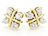 Moissanite 14k Yellow Gold Over Silver Earrings .80ctw DEW.