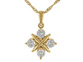 Moissanite 14k Yellow Gold Over Silver Pendant With Chain .92ctw DEW.