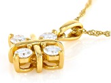 Moissanite 14k Yellow Gold Over Silver Pendant With Chain .92ctw DEW.