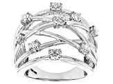 Moissanite Platineve Scattered Design Ring 1.00ctw DEW.