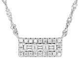 Moissanite Platineve Bar Necklace .49ctw DEW.