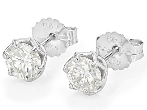 Moissanite Platineve Stud Earrings 2.00ctw DEW.