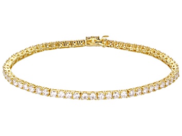 Picture of Moissanite 14k Yellow Gold Over Silver Tennis Bracelet 5.50ctw DEW