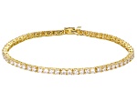 Moissanite 14k Yellow Gold Over Silver Tennis Bracelet 5.50