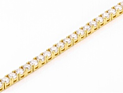 Moissanite 14k Yellow Gold Over Silver Tennis Bracelet 5.50ctw DEW