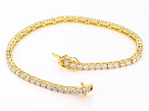 Moissanite 14k Yellow Gold Over Silver Tennis Bracelet 5.50ctw DEW