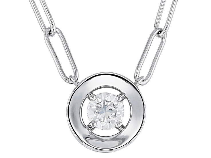 Moissanite Platineve Paperclip Necklace .80ct DEW. - MFJ282A