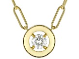 Moissanite 14k Yellow Gold Over Silver Paperclip Necklace .80ct DEW.