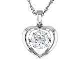 Moissanite Platineve Dancing Heart Pendant 1.50ct DEW.